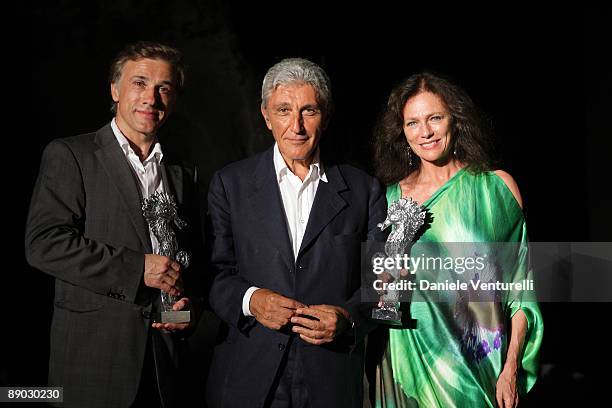 Christoph Walz Antonio Bassolino and Jacqueline Bisset attend day three of the Ischia Global Film And Music Festival on July 14, 2009 in Ischia,...