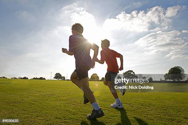 2 people jogging - bishop's stortford stock pictures, royalty-free photos & images