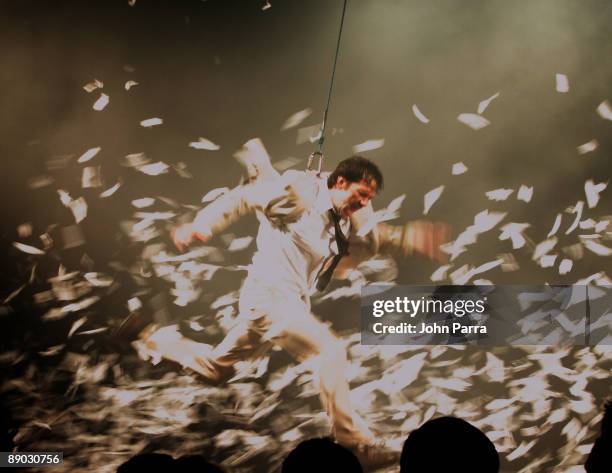 Fuerza Bruta is performing on stag at Adrienne Arsht Center on July 14, 2009 in Miami, Florida.