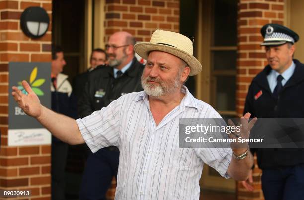 Richard Cass, father of Jamie Neale, shows his relief as he walks out of the Blue Mountains Hospital on July 15, 2009 in Katoomba, Australia. Missing...