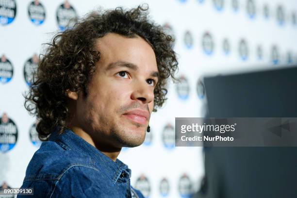 Moto2 World Champion Franco Morbidelli of Italy pose for photographers during an advertising event held in Madrid, Spain, 11 December 2017.