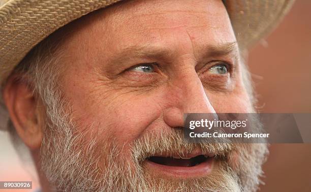 Richard Cass, father of Jamie Neale, talks to media outside the Blue Mountains Hospital on July 15, 2009 in Katoomba, Australia. Missing backpacker...