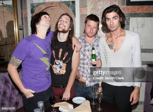 The All American Rejects attend a private dinner party at The Gates on July 14, 2009 in New York City.