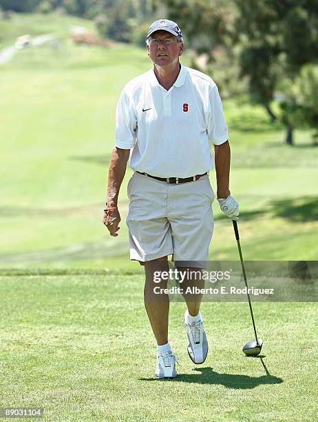 Basketball coach Jim Boeheim participates in the 17th Annual ESPY Awards celebrity golf tournament at Industry Hills Golf Club on July 14, 2009 in...