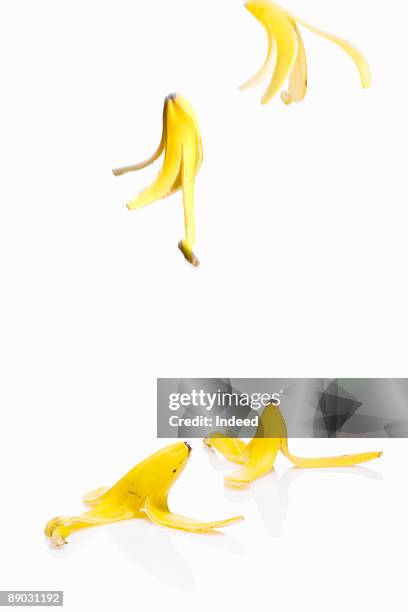 falling bananas - banana peel stock pictures, royalty-free photos & images