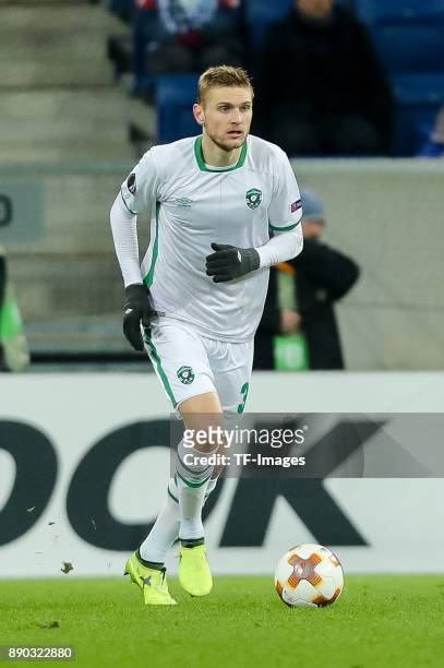 Igor Plastun of Ludogorets controls the ball during the UEFA Europa League group C match between 1899 Hoffenheim and PFC Ludogorets Razgrad at Wirsol...