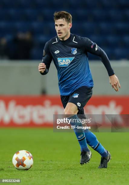 Havard Nordtveit of Hoffenheim controls the ball during the UEFA Europa League group C match between 1899 Hoffenheim and PFC Ludogorets Razgrad at...