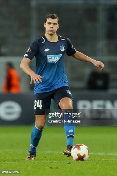 Justin Hoogma of Hoffenheim controls the ball during the UEFA Europa League group C match between 1899 Hoffenheim and PFC Ludogorets Razgrad at...