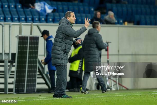 Head coach Dimitar Dimitrov of Ludogorets gestures during the UEFA Europa League group C match between 1899 Hoffenheim and PFC Ludogorets Razgrad at...