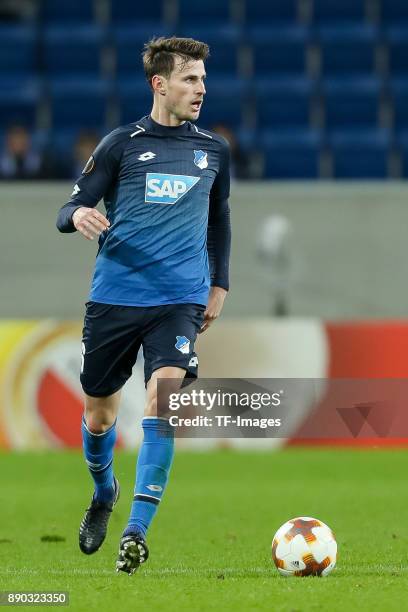 Havard Nordtveit of Hoffenheim controls the ball during the UEFA Europa League group C match between 1899 Hoffenheim and PFC Ludogorets Razgrad at...