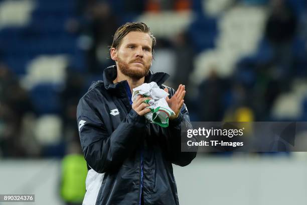 Eugen Polanski of Hoffenheim gestures after the UEFA Europa League group C match between 1899 Hoffenheim and PFC Ludogorets Razgrad at Wirsol...