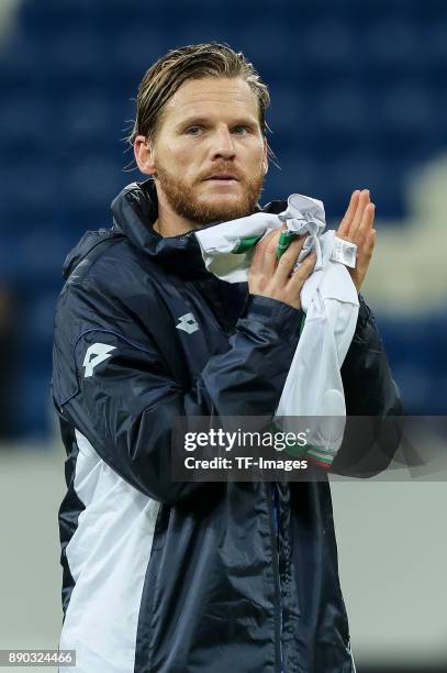 Eugen Polanski of Hoffenheim gestures after the UEFA Europa League group C match between 1899 Hoffenheim and PFC Ludogorets Razgrad at Wirsol...