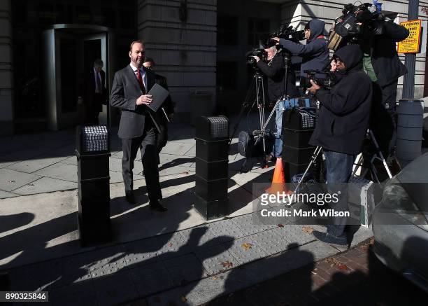 Richard Gates leaves the Prettyman Federal Courthouse after a hearing December 11, 2017 in Washington, DC. Gates and his former business partner...