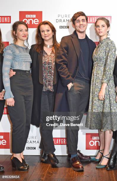 Annes Elwy, Emily Watson, Jonah Hauer-King and Maya Thurman-Hawke attend a special screening of new BBC drama "Little Women" at The Soho Hotel on...