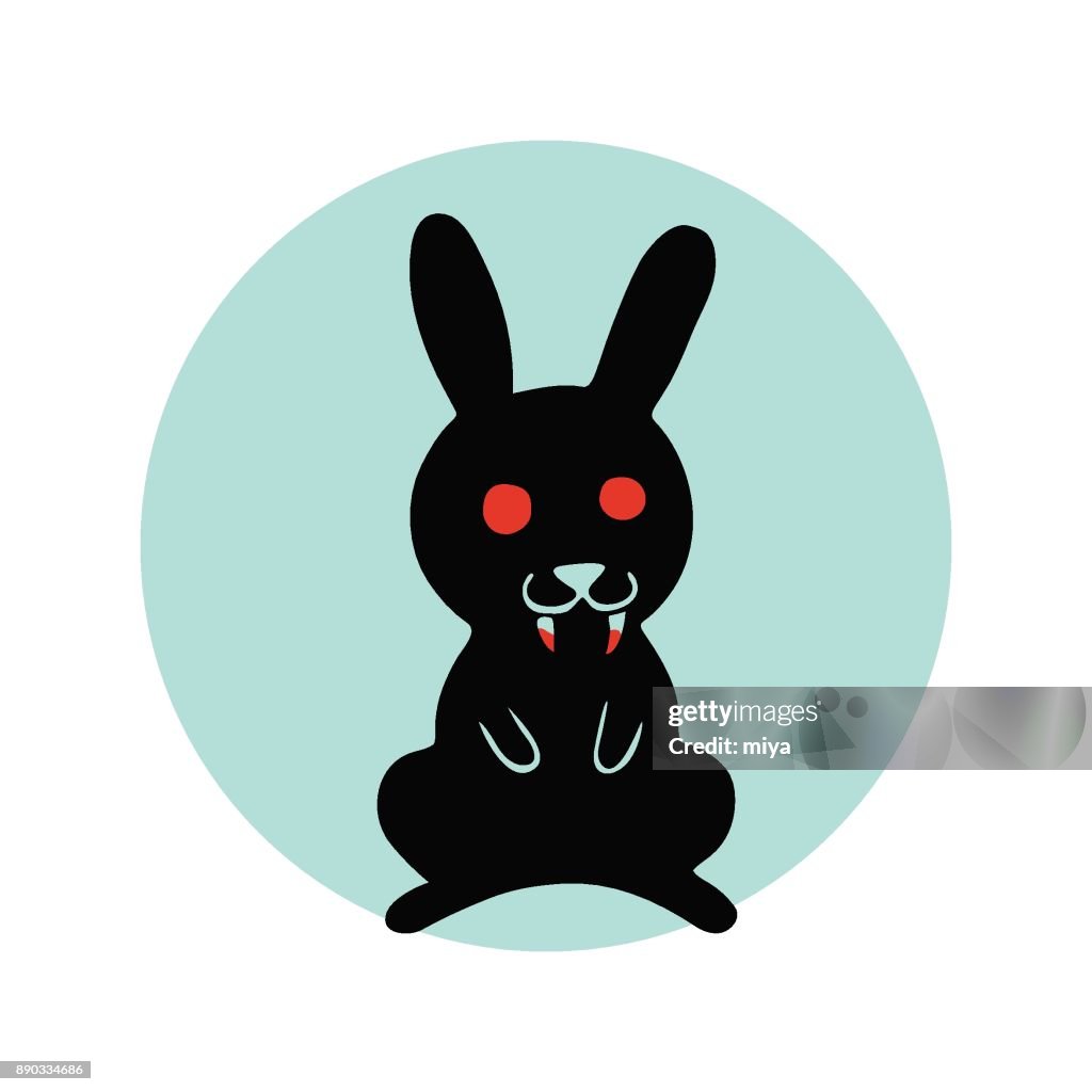 Black Rabbit Illustration High-Res Vector Graphic - Getty Images