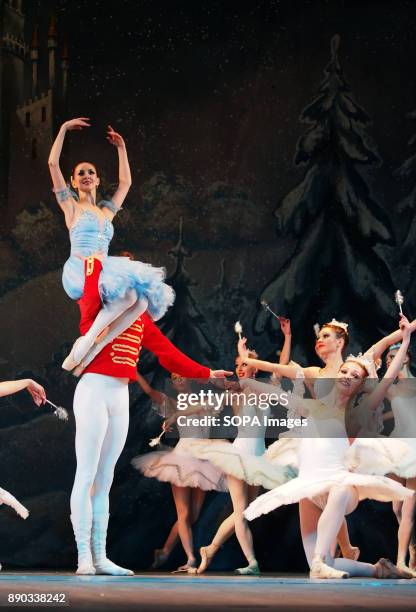 Donetsk Opera dancers seen performing The Nutcracker Ballet in Luhansk. The Nutcracker is a classical ballet act written by Russian composer Pyotr...
