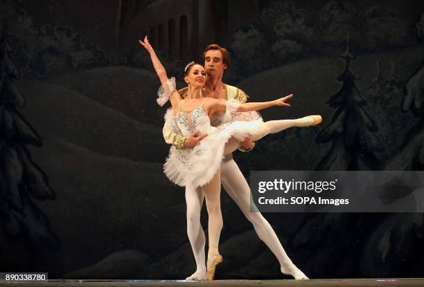 Donetsk Opera dancers seen performing The Nutcracker Ballet in Luhansk. The Nutcracker is a classical ballet act written by Russian composer Pyotr...