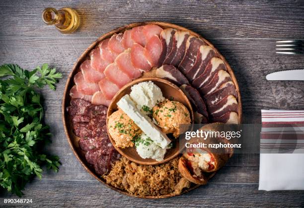 meat appetizer / southern eastern europe / food photography (click for more) - pickled pork stock pictures, royalty-free photos & images