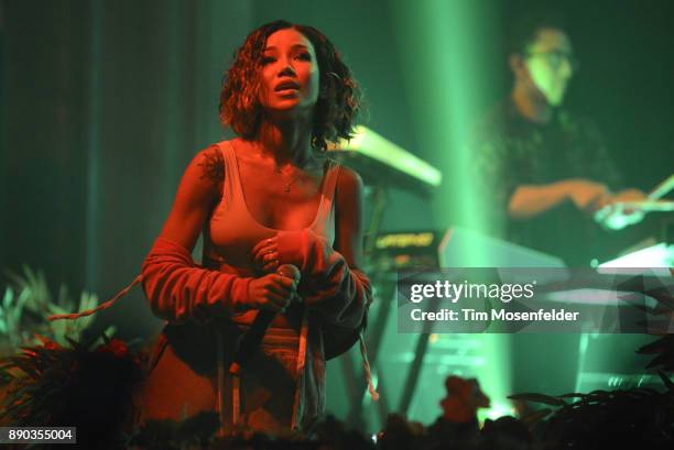 Jhene Aiko performs during her "Trip Tour" at The Regency Ballroom on December 10, 2017 in San Francisco, California.