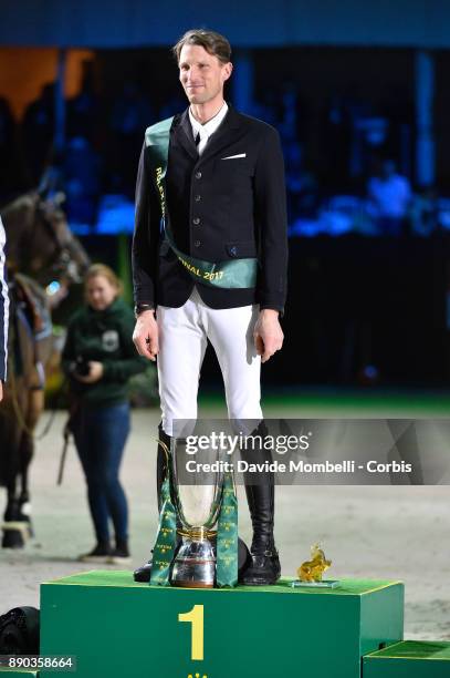 Kevin STAUT of France, riding Reveur de Hurtebise HDC, during the prize giving cerimony 17th Rolex IJRC Top 10 Final. International Jumping...