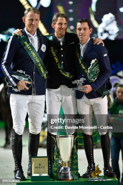 Peder Fredricson, Kevin STAUT of France, Scott Brash, during the prize giving cerimony 17th Rolex IJRC Top 10 Final. International Jumping...