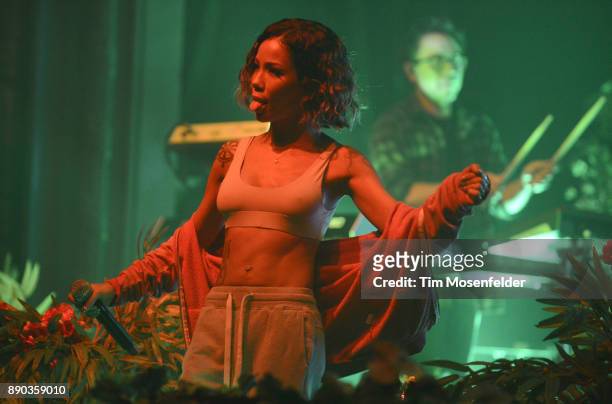 Jhene Aiko performs during her "Trip Tour" at The Regency Ballroom on December 10, 2017 in San Francisco, California.