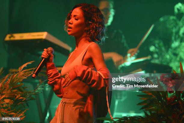 Jhene Aiko performs during her "Trip Tour" at The Regency Ballroom on December 10, 2017 in San Francisco, California.