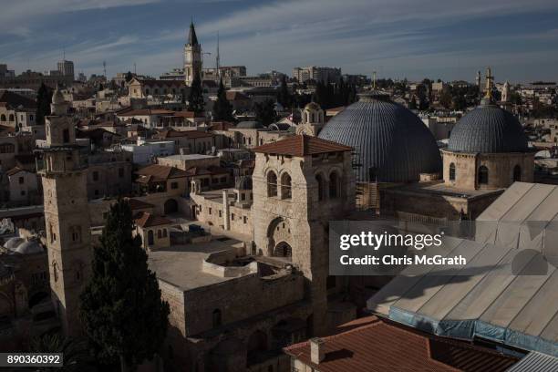 The Church of the Holy Sepulchre is seen in the Old City on December 11, 2017 in Jerusalem, Israel. In an already divided city, U.S. President Donald...