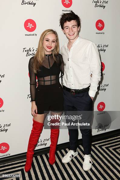 Actors Brec Bassinger and Dylan Summerall attend Teala Dunn's 21st