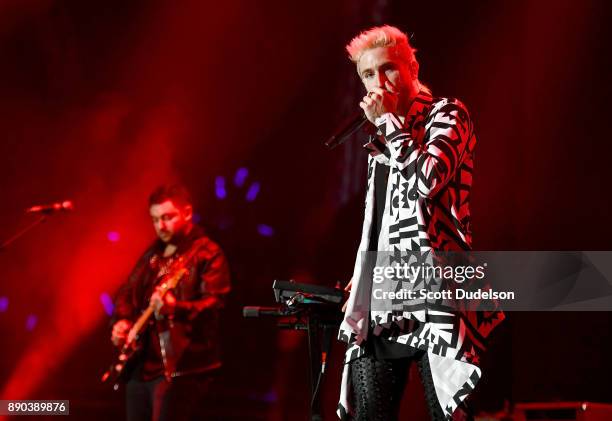 Musicians Eli Maiman and Nicholas Petricca of the band Walk the Moon perform onstage during night two of KROQ Almost Acoustic Christmas 2017 at The...