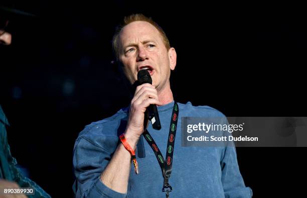 Radio personality Gene "Bean" Baxter of the "Kevin & Bean Show" appears onstage during night two of KROQ Almost Acoustic Christmas 2017 at The Forum...