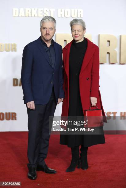 Anthony McCarten and Eva Maywald attend the 'Darkest hour' UK premiere at Odeon Leicester Square on December 11, 2017 in London, England.