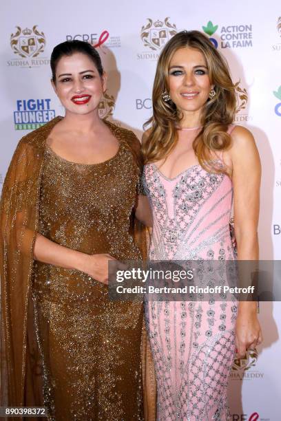 Indian millionaire Sudha Reddy and Support of "Breast Cancer Research Foundation", actress Elizabeth Hurley attends Sudha Reddy gives 135000 Euros to...