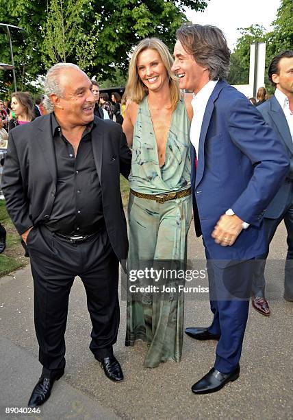 Sir Philip Green, Malin Jefferies and Tim Jefferies attend the annual summer party at The Serpentine Gallery on July 9, 2009 in London, England.