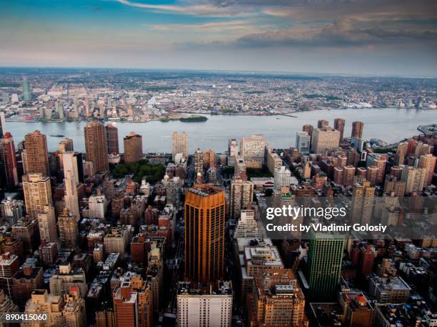 bird view of new york manhattan landscape - central park view stock pictures, royalty-free photos & images