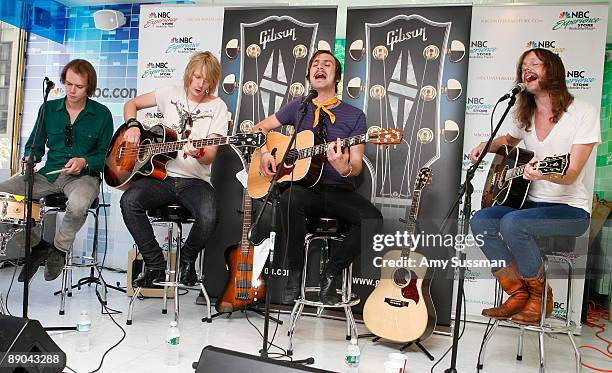 From the band The Blue Van, Per Jorgensen, Allan Villedasen, Steffen Westmark and Soren Christensen perform during the Gibson Sessions at the NBC...