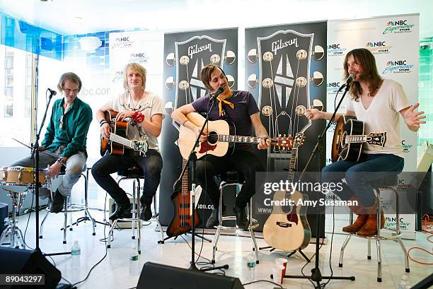 From the band The Blue Van, Per Jorgensen, Allan Villedasen, Steffen Westmark and Soren Christensen perform during the Gibson Sessions at the NBC...