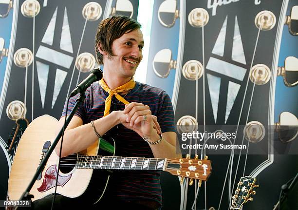 From The Blue Van, Steffen Westmark performs during the Gibson Sessions at the NBC Experience Store on July 15, 2009 in New York City.