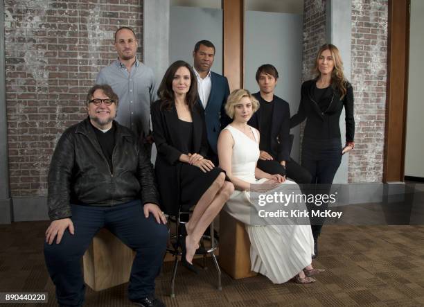 Directors Angelina Jolie, Darren Aronofsky, Guillermo del Toro, Kathryn Bigelow, Greta Gerwig, Sean Baker, and Jordan Peele are photographed for Los...