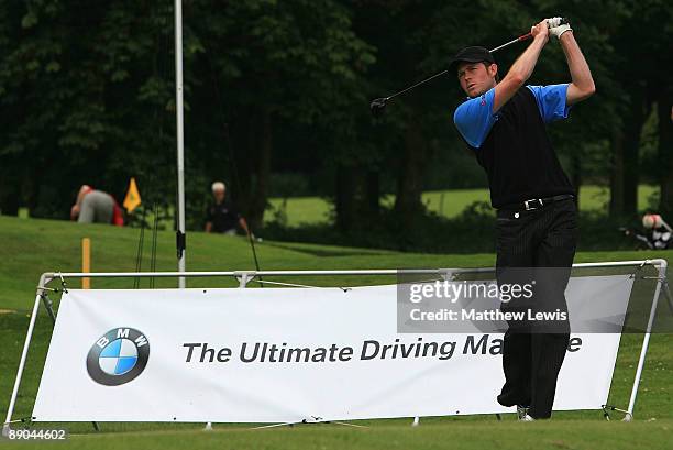 Andrew Turner of Knaresborough Golf Club tees off on the first hole during the Gulf Air International Pro-Captains Challenge North Region Qualifier...