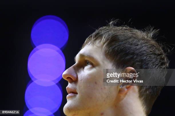 Timofey Mozgov of Brooklyn Nets during the NBA game between the Brooklyn Nets and Miami Heat at Arena Ciudad de Mexico on December 9, 2017 in Mexico...