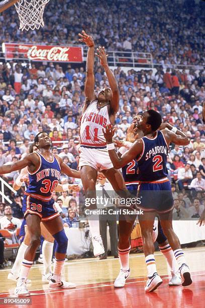 Playoffs: Detroit Pistons Isiah Thomas in action vs New York Knicks. Game 5. Pontiac, MI 4/27/1984 CREDIT: Carl Skalak