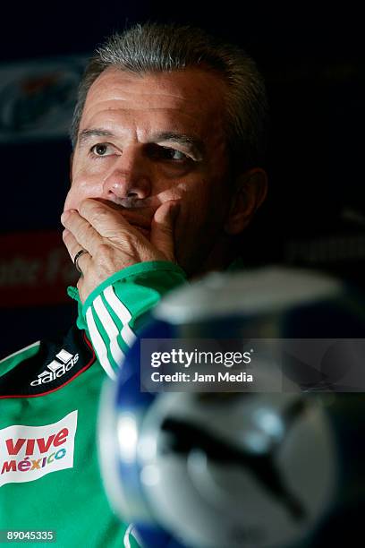 Mexican head coach Javier Aguirre during a CONCACAF Gold Cup 2009 press conference at The Cowboys Stadium, on July 15, 2009 in Dallas, Texas.