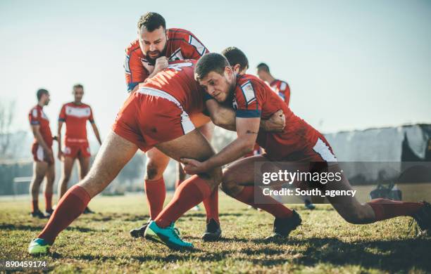 warming up - rugby scrum stock pictures, royalty-free photos & images