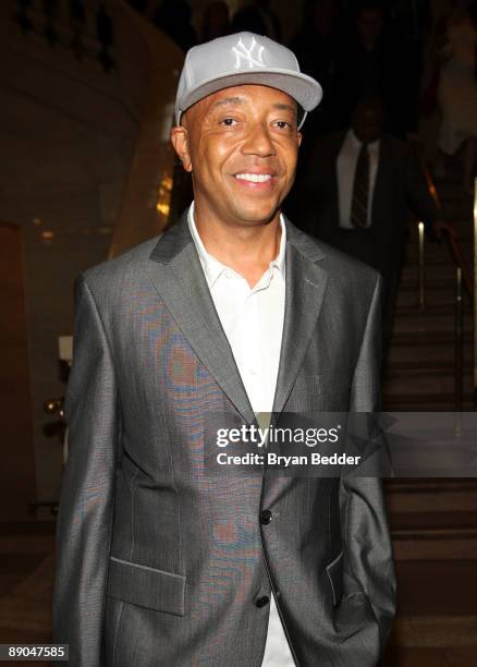 Russell Simmons attends the Mandela Day Gala Dinner hosted by 46664 and the Nelson Mandela Foundation at Grand Central Terminal on July 15, 2009 in...