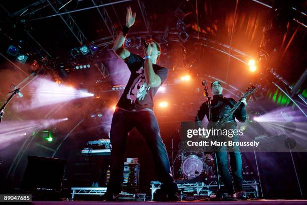 Rob Swire and Gareth McGrillen of Pendulum perform on stage for the Somerset Series '09 at Somerset House on July 15, 2009 in London, England.