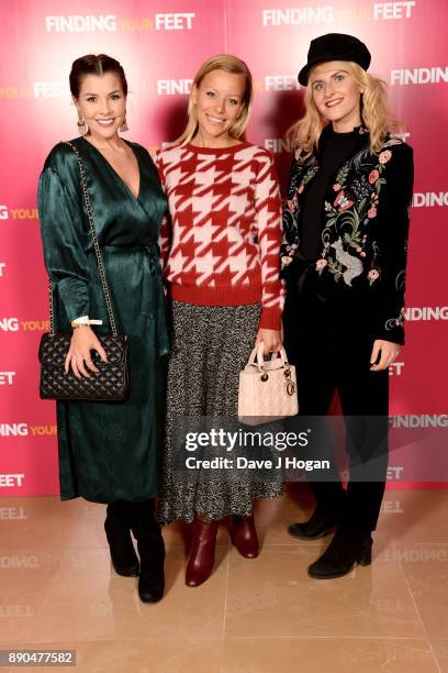 Imogen Thomas, Lucy Tregubenko and Charlotte Fox attend the 'Finding Your Feet'- special screening at The May Fair Hotel on December 11, 2017 in...