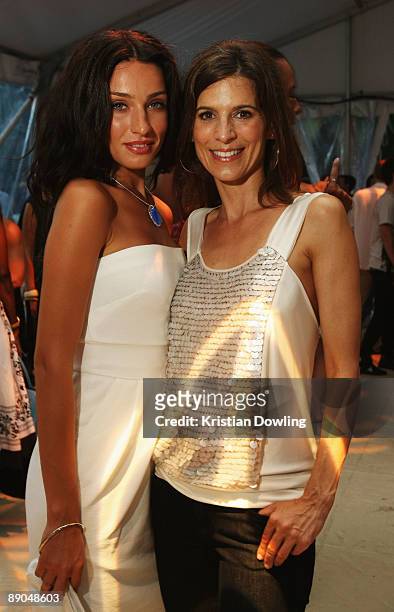 Miami BEACH, FL Orbit spokesperson Raquel, Chica Orbit and actress Perrey Reeves attend the the Mercedes-Benz Fashion Week Swim Offical Kick Off...