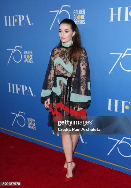 Actress Kaitlyn Dever attends the Golden Globes 75th Anniversary special screening and HFPA holiday reception at Paramount Studios on December 8,...