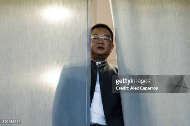 President of RCD Espanyol Chen Yansheng looks on ahead of the La Liga match between RCD Espanyol and Girona FC at RCDE Stadium on December 11, 2017...